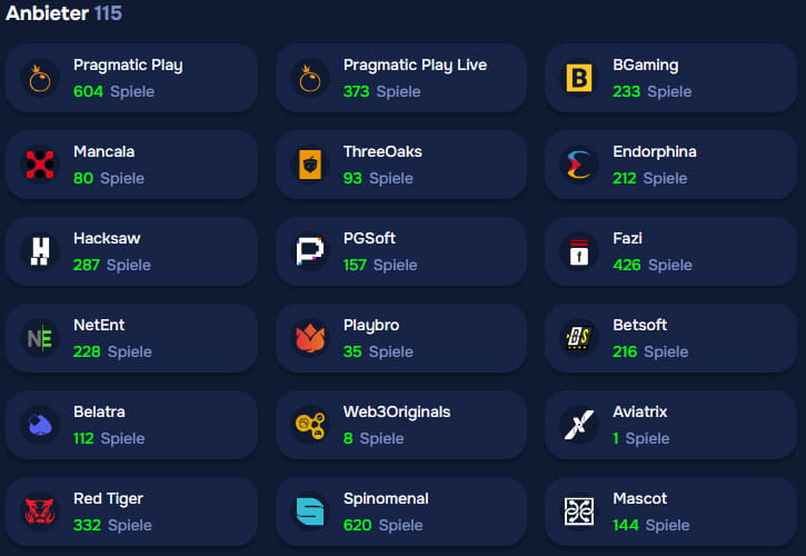 Anbieter Wizardo casino. 